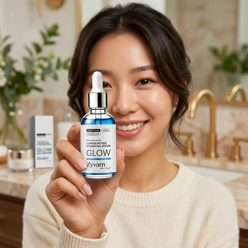 Kupferpeptid-Serum GHK-Cu Gesichtsstraffung Lifting Feine Linien Verblassen Porenverengung Hautbarriere-Reparatur Hyaluronsäure Feuchtigkeitscreme 1/2/3/5 – Detail 5