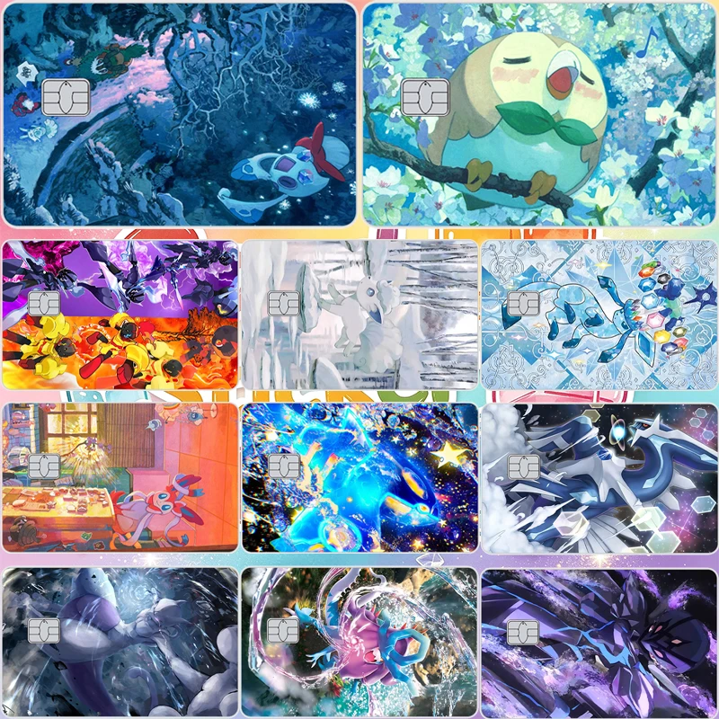 Anime Cartoon Poke Credit Card Skin Sticker Film Decal Debit Bank Transit ID Card Fashion Matte Decor Gift for Small Big No Chip