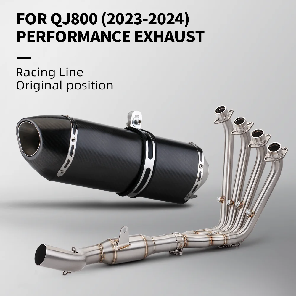 For QIMOTO QJ800 SRK-800 Full Section Stainless Steel Exhaust System Connection Motorcycle 51mm Complete Set Muffler (2023-2024)