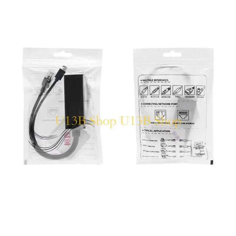 U13B USB C POE Splitter USB C POE Separator,Efficient 48V to 5V Conversion for Low Voltages Gadgets Power Converters