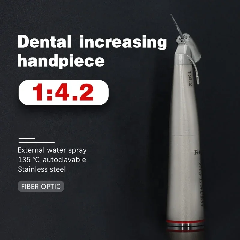 De ntal 1:4.2 increasing red ring optic fiber contra angle low speed handpiece external water De ntal electric surgery