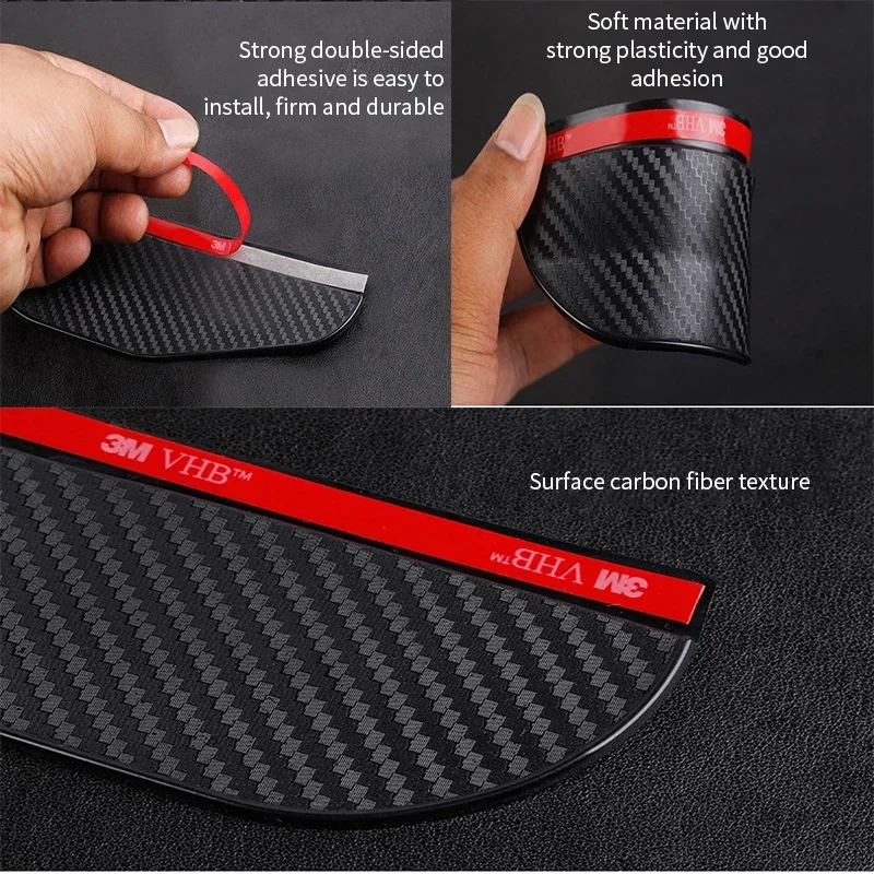 For Mazda 3 6 CX3 CX5 CX7 CX9 MX5 Miata RX8 CX30 CX50 BT50 Atenza Carbon Fiber Rearview Mirror Rain Visor - view 3
