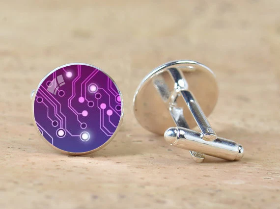 Unisex Computer Circuit Board Cufflinks