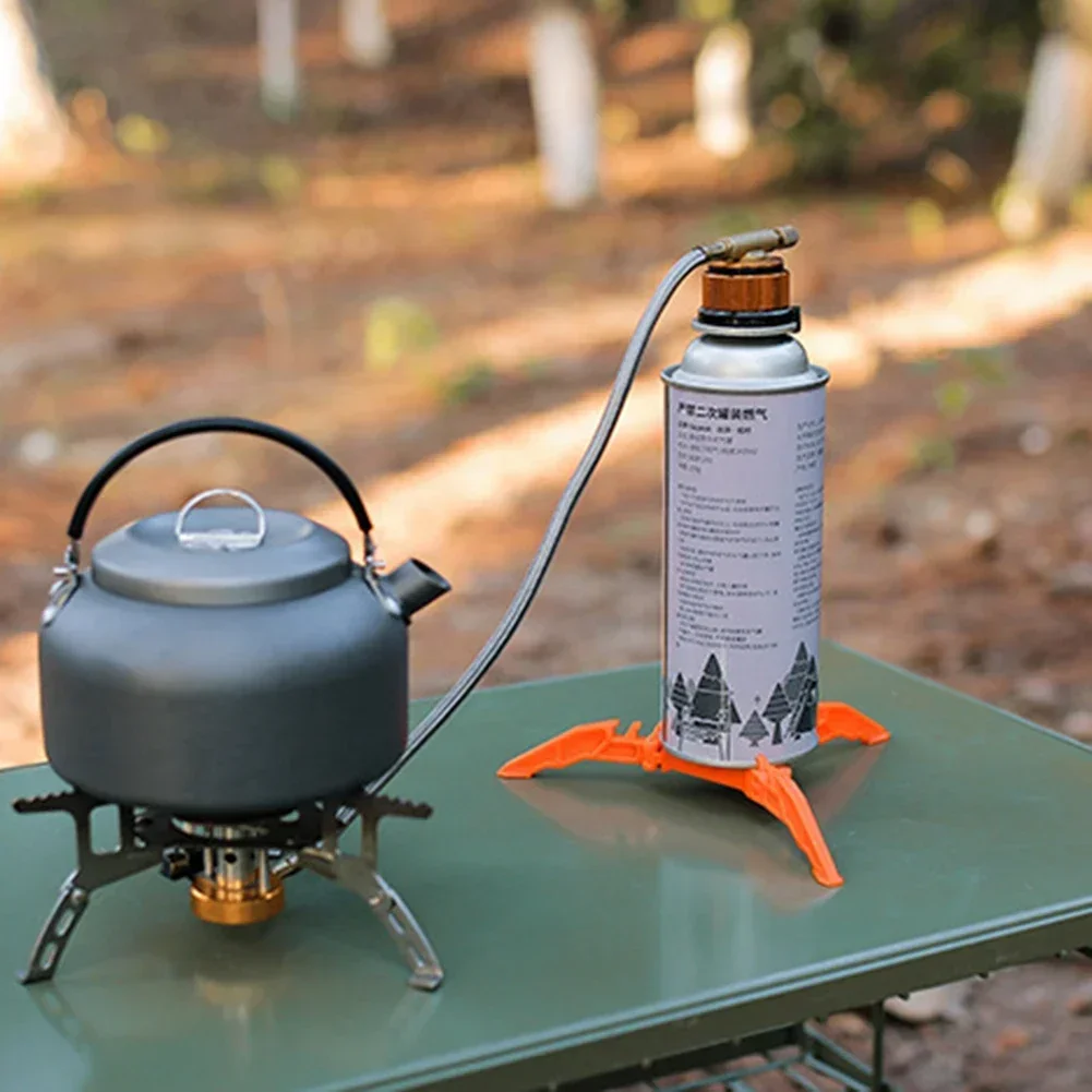 Nylon Gas Canister Stand Foldable Outdoor Gas Tank Bracket Camping Stove Bottle Stand Universal Tripod Folding Canister Stand image 2