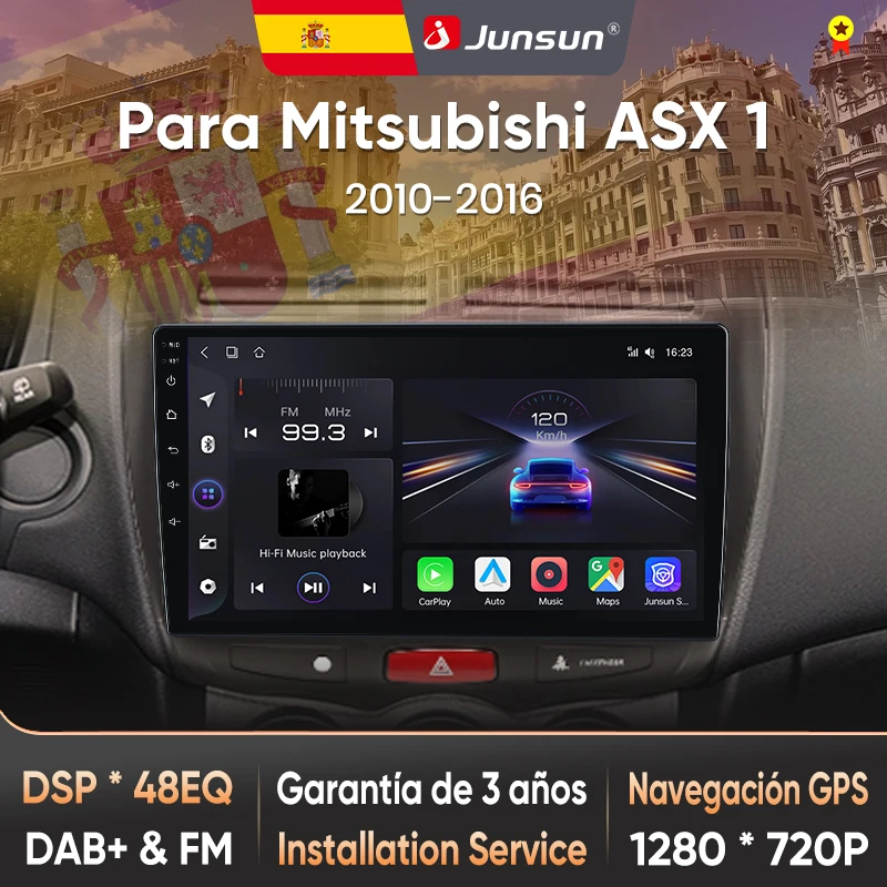 Junsun Radio Voz AI für Mitsubishi ASX 1 2010-2016 Kabelloses CarPlay Android Auto Autoradio 2DIN mit Bluetooth DAB+ GPS RDS