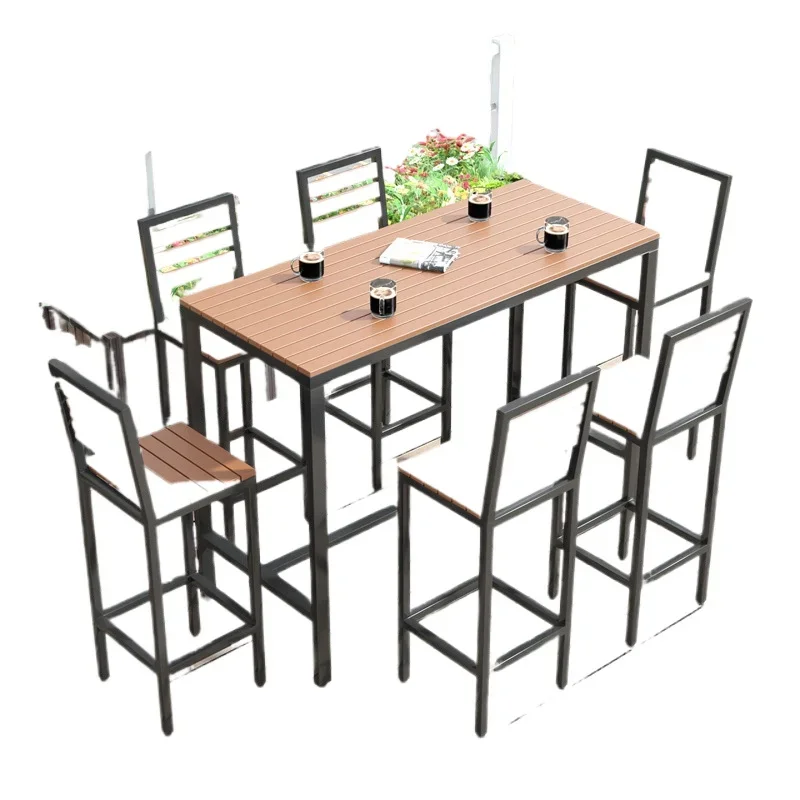 

Outdoor courtyard tables and chairs Milk tea shop Outdoor wrought iron bar table High table and chair combination bar Leisure