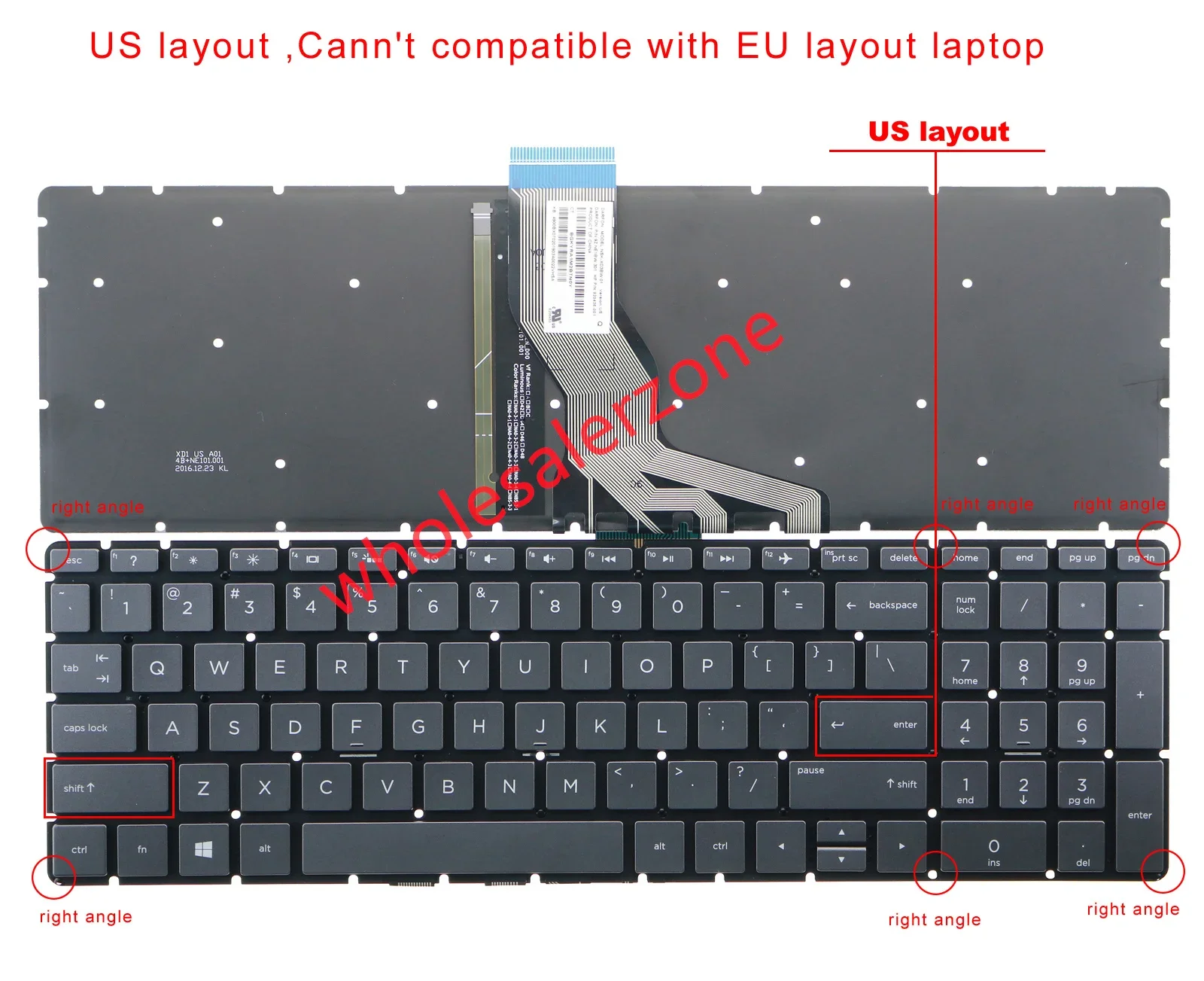 New US Keyboard for HP 17-AE 17-AExxx,17-AK 17-AKxxxx,17-BS,17-AR 17-ARxxx,17-BSxxx,250 G6,255 G6,256 G6,258 G6 series laptop