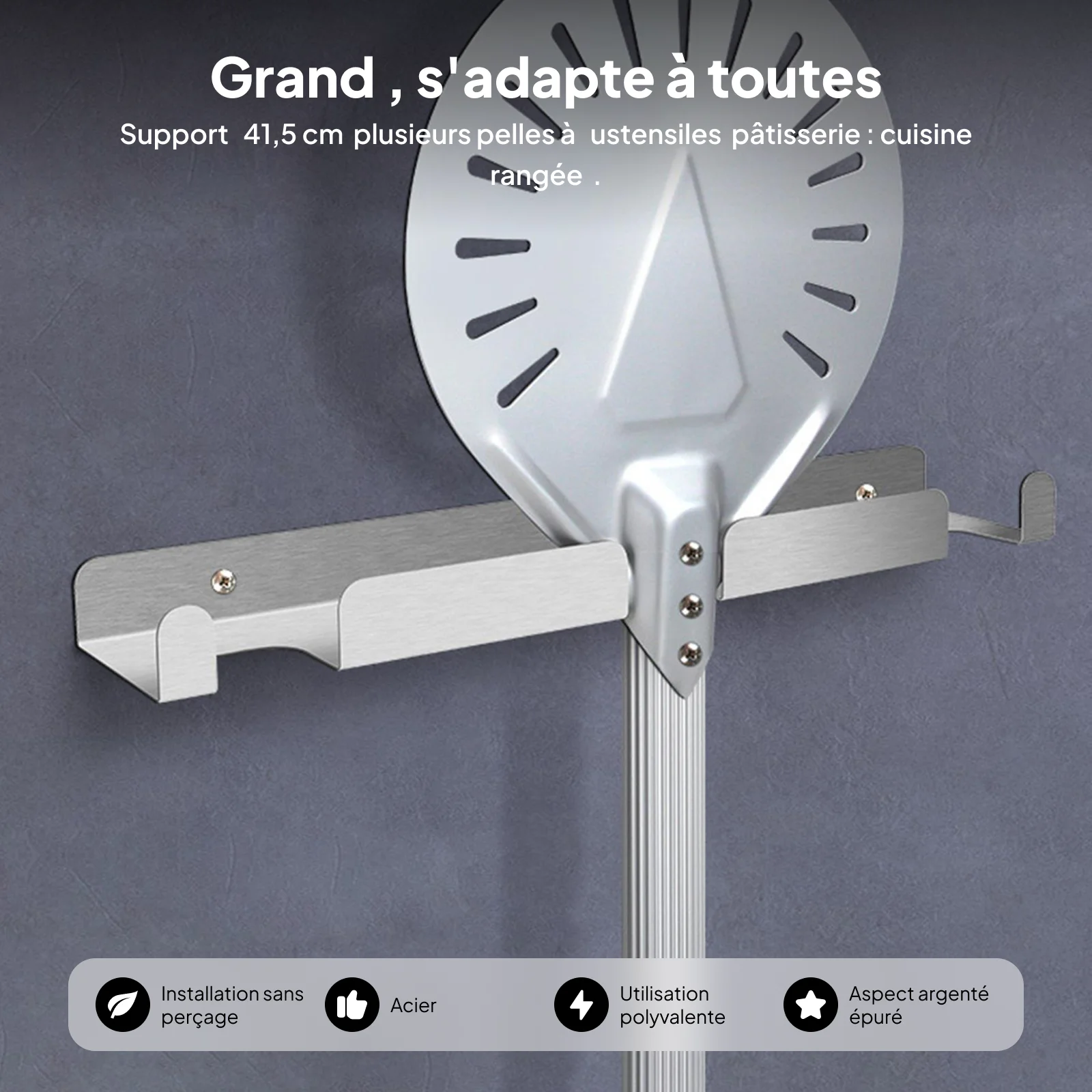 Uchwyt ścienny na łopatkę do pizzy do domu, kuchni, sklepu, stojak ekspozycyjny, organizer na narzędzia do pizzy