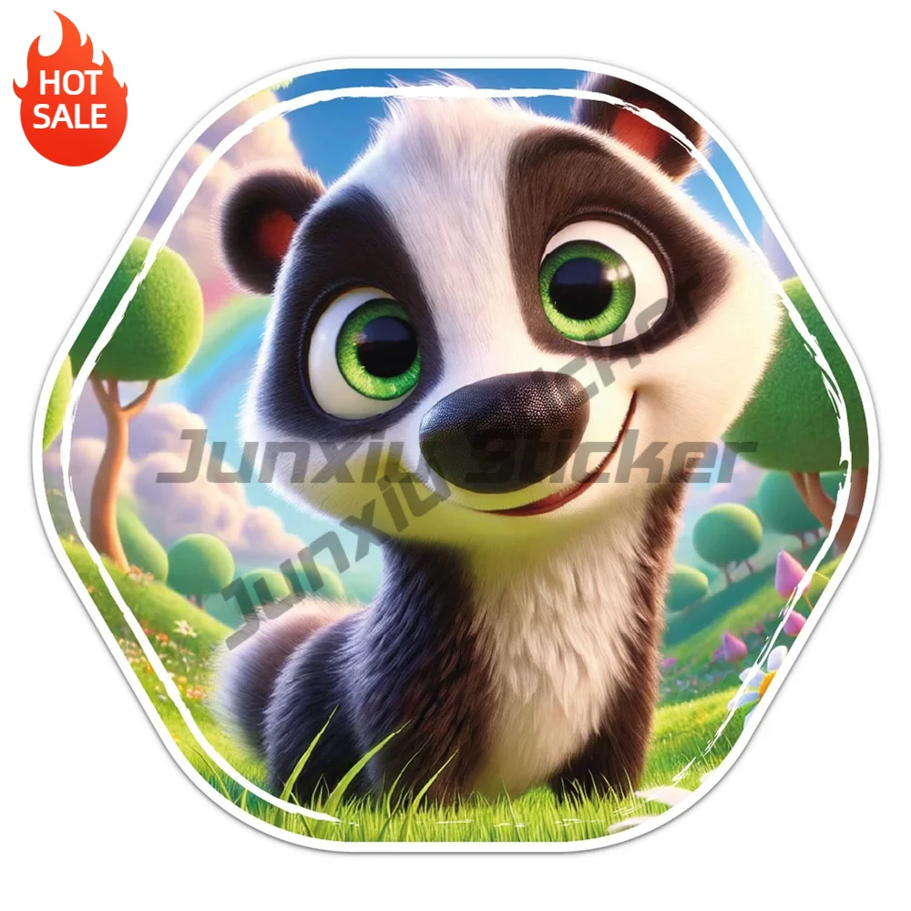 Sweet Badger Animal Vinyl Car Sticker Self Adhesive Decal for SUV Window and Travel Bag Animal Art Decoration