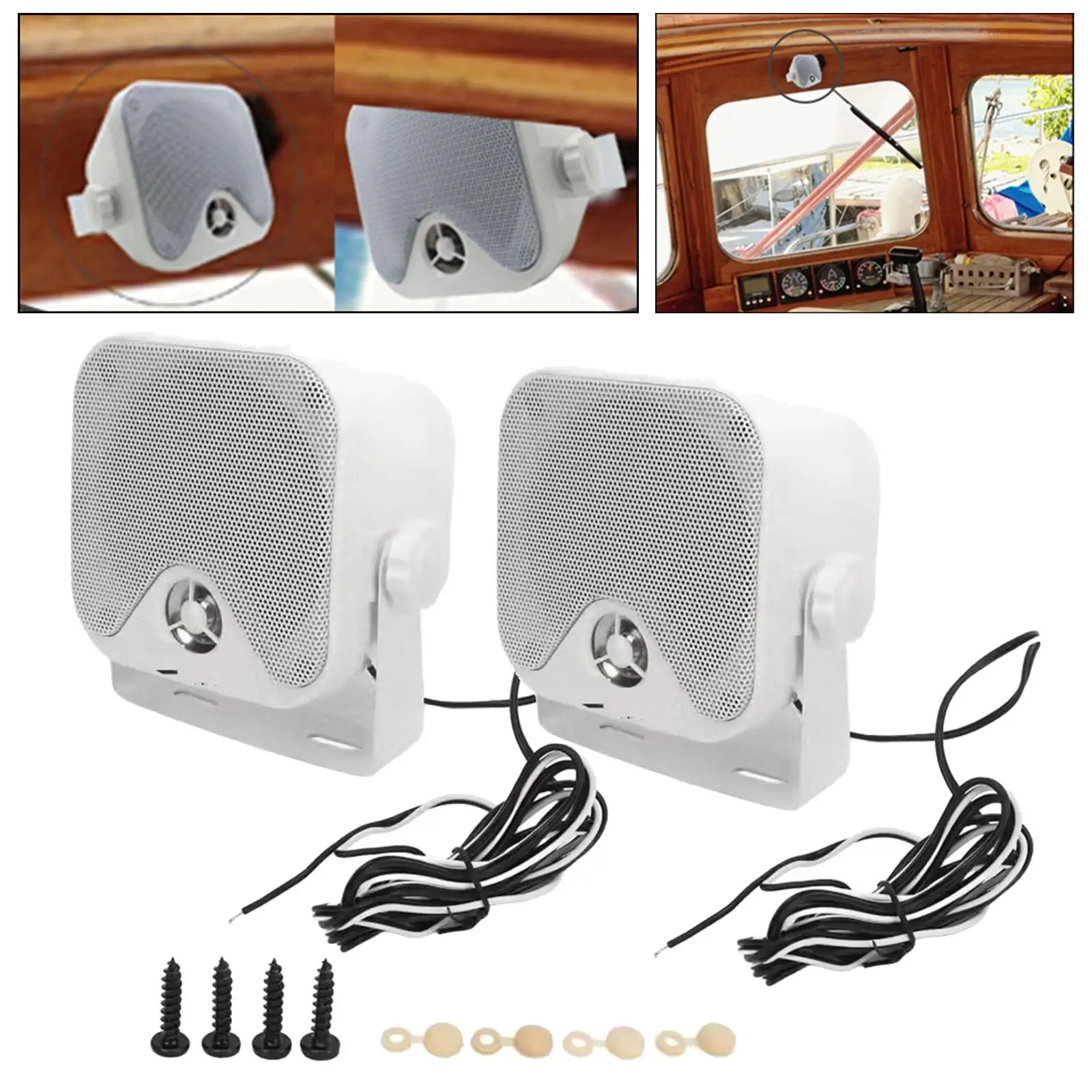 2 Pieces Boat Marine Speakers Boat Speakers for UTV Boats Tractor
