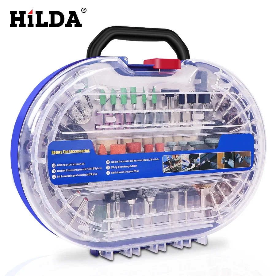 HILDA — Accessoires pour outil rotatif, jeu de mèches, kit d\'outils abrasifs, pour meulage, polissage, découpage, pour Dremel, 276 pièces