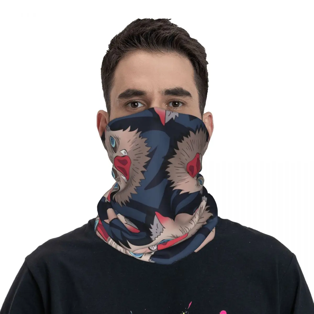 Foulard de dessin animé cool pour le visage, écharpe en polyester, masque de cou, mouchoir de la présidence