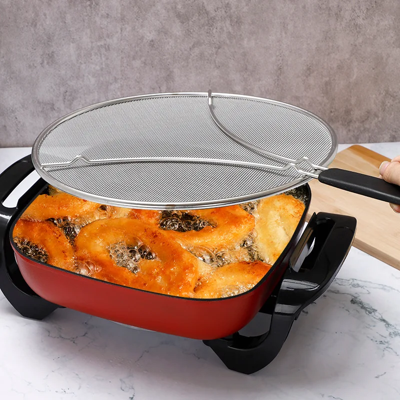 Round BBQ Net Grill Stainless Steel Fine Mesh Frying Pans Accessories Non-stick Grid Rack