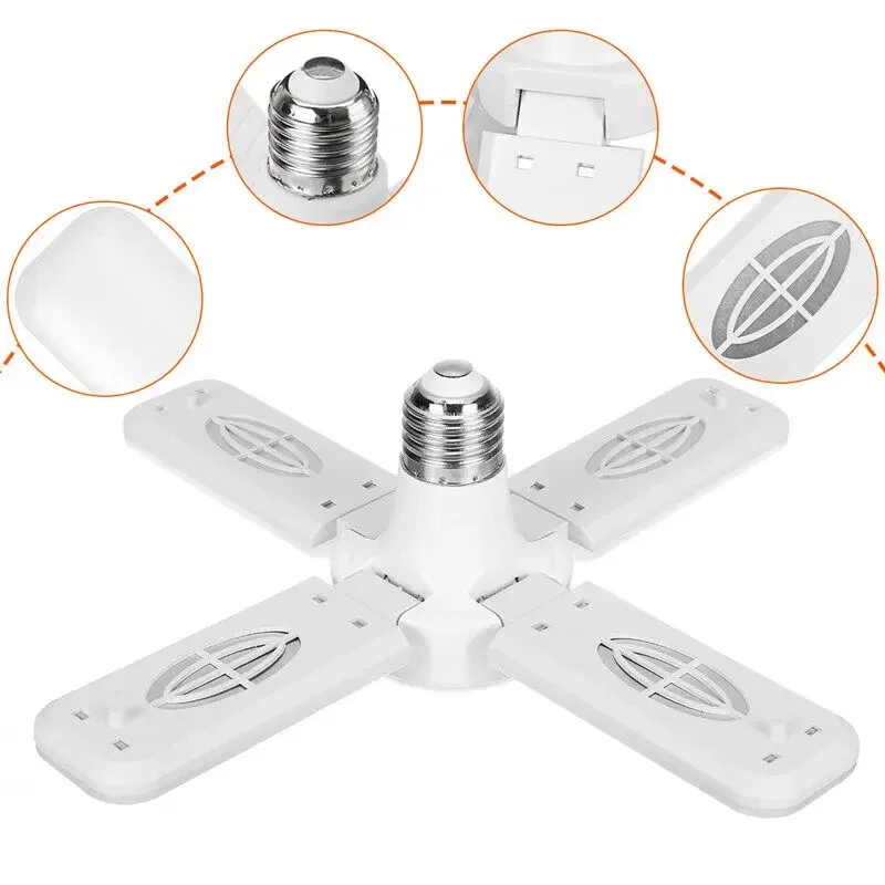 Luz de techo LED para garaje, Bombilla ajustable Deformable, lámpara de día para Taller, banco de trabajo, Granero y almacén, E27, 38W