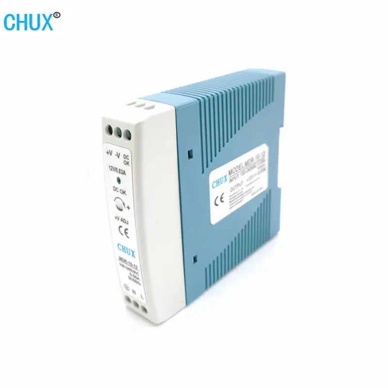 Импульсный источник питания CHUX MDR, 10 Вт, 12 В постоянного тока, мини-Din-рельсовый тип, пластиковая зеркальная одновыходная СВЕТОДИОДНАЯ ПРОМЫШЛЕННОСТЬ SMPS