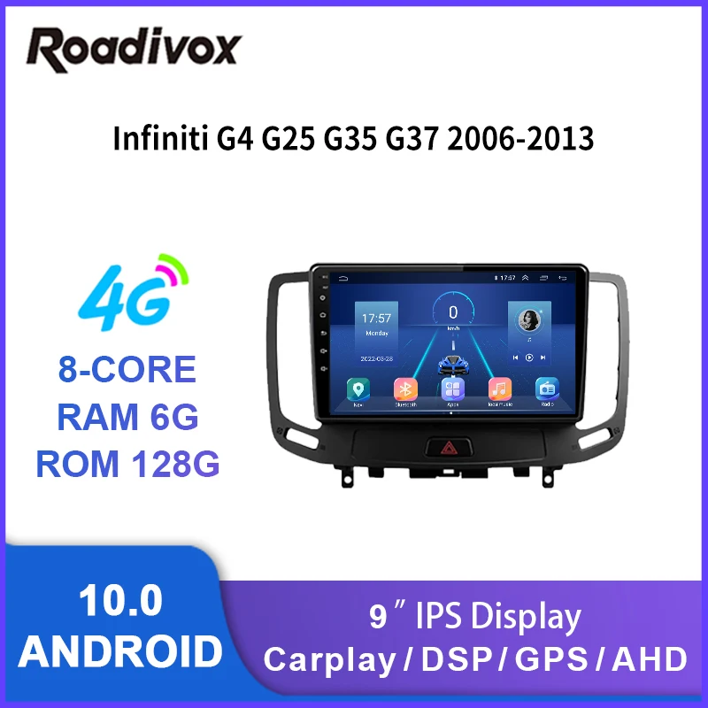 9" android 10.0 car radio for Infiniti G4 G25 G35 G37 2006-13 video gps navigation player multimedia autoradio stereo head unit