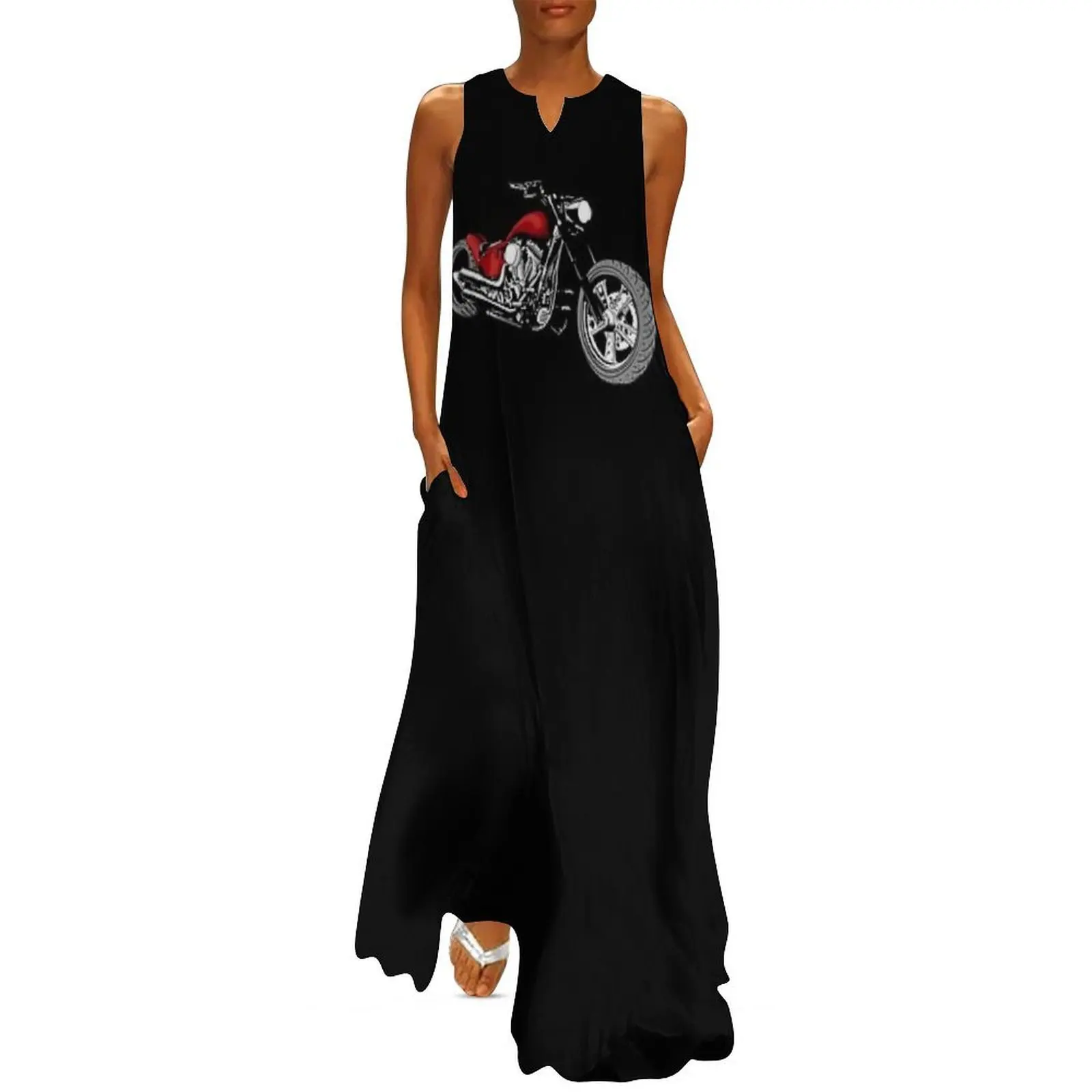 

HD Softail Motorcycle, Deep Red Long Dress summer clothes for women summer dresses for women 2025 wedding dresses for woman