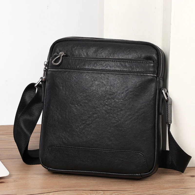 Genuine Leather Men Crossbody Bag Business Small Shoulder Bags For Men Fashion Messenger Bags Bolsa Masculina Flap