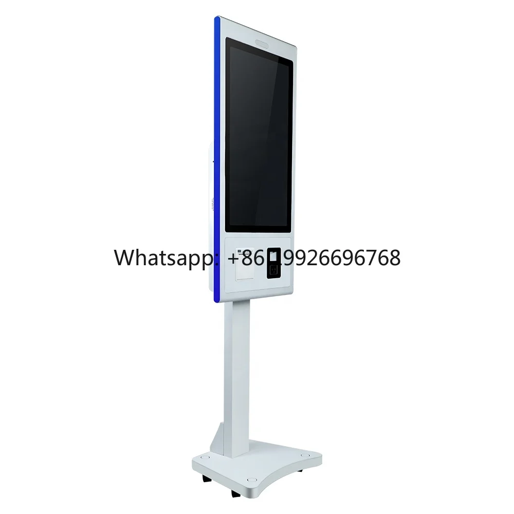 KFC Restaurant 21.5 32inch Touch Screen Cashless POS Fast Food Self Service Order Payment Terminal Kiosk Floor Stand