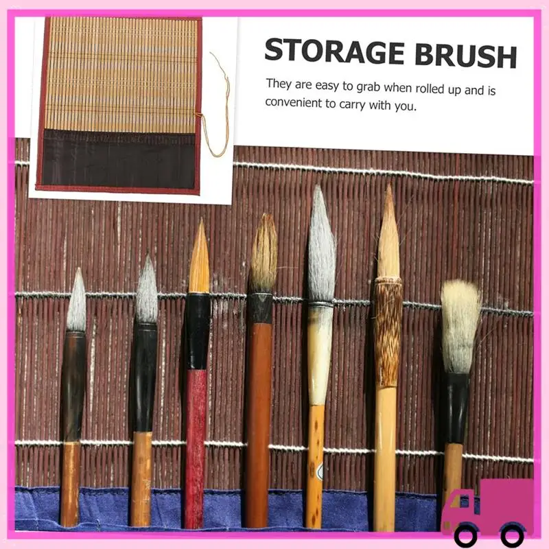 Compact Roll Brush Pen Curtain Bamboo Pen Roll Storage Pen Bag Calligraphy And Painting Protection Collection Brush Pocket