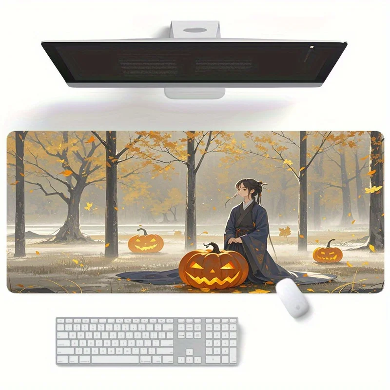 CIFBUY Mouse Pad Premium Rubber Base Desk Mat Non-Slip Keyboard Mouse Pad Autumn Pumpkin Pattern for Office Home PC Setup
