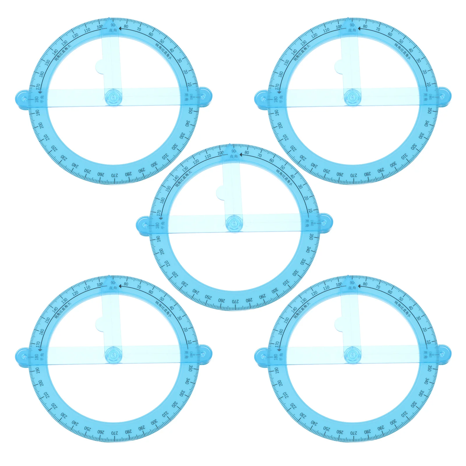 5 قطعة 360 درجة المنقلة التعميم سوينغ الذراع أداة قياس للهندسة الرياضيات أدوات التدريس الدقة الرسم حاكم #6