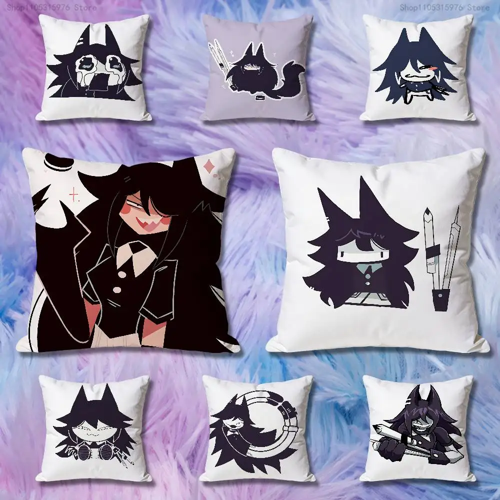 Meme Miss C-Circle FPE Polyester Printed Pillow Cover Square 30 40 45 50 60 65 cm Soft for Sofa Bed Car Home Decor