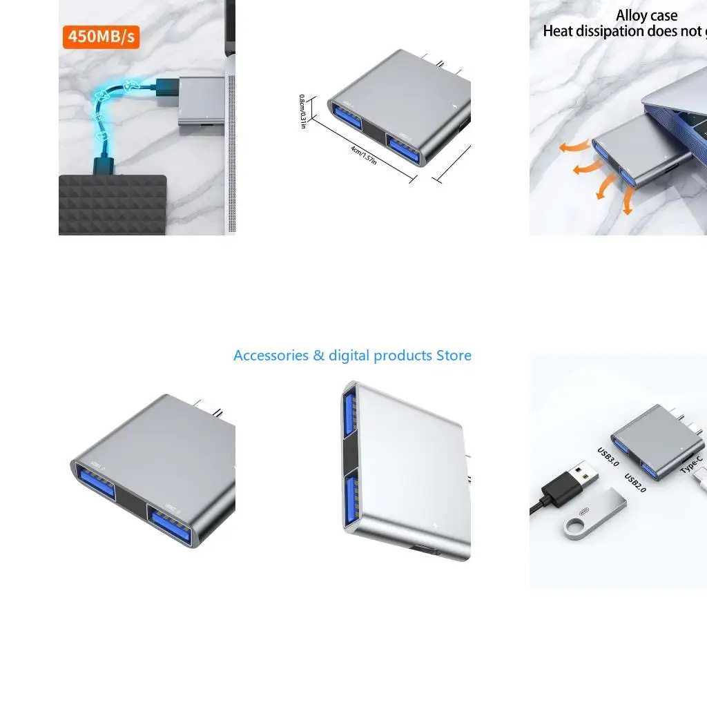 77JD Portable High Speed USB C Adapter Connection with Heat Dissipation for Notebook