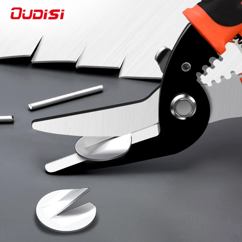 Iron Shears Stainless Steel Elbow Shears Wire Slot Iron Wire Scissors Straight Head Tin Scissors Multi-purpose image 2