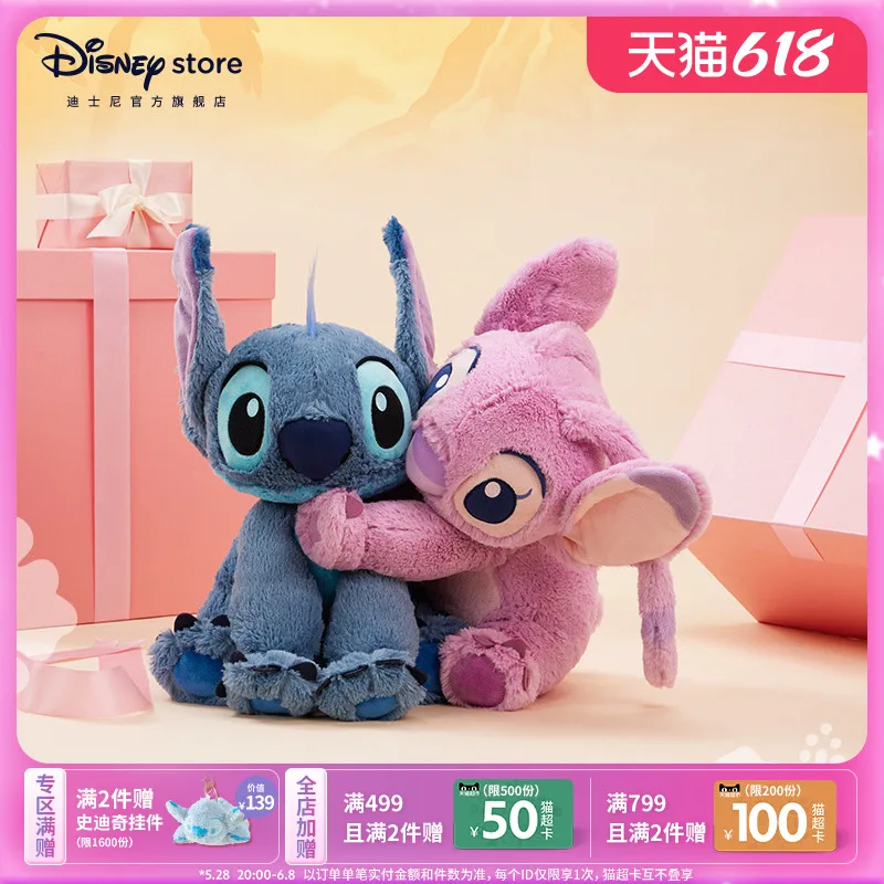 

Официальные классические игрушки Disney Caracters Of Lilo & Stitch Angel, милые мягкие куклы, плюшевые игрушки для девочек и детей, подарки на день рождения