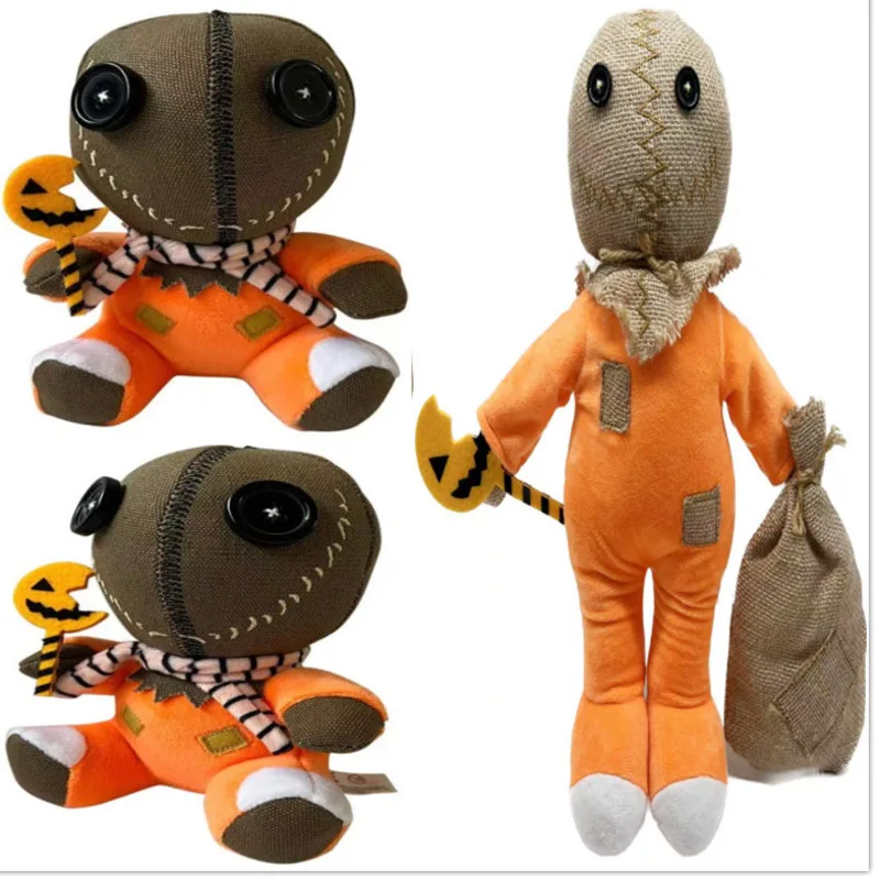 

Trickr Treat Sam Plush Toy Stuffed Horror Doll 12in Creepy Masked Figure For Kids Teens Adults Halloween Table Decor Party Gift