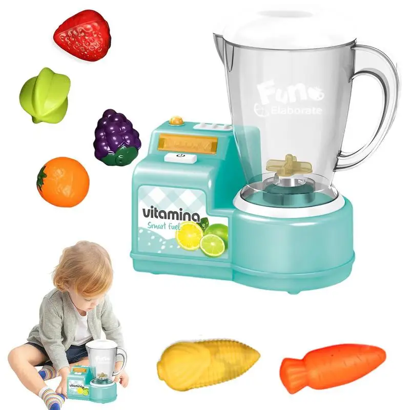 Children Role Play Kitchen Juicer Pretend Mixer Playset With Realistic Fruit Egg For Color Cognition Ability Kid Interactive Toy