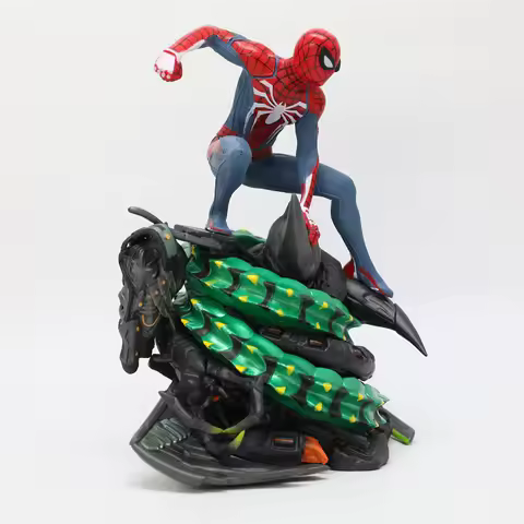New Avengers Iron League Ps4 Game Statue 18cm Spider Man Figurine Scene Model Collectible Figurine Boy Fan Gift