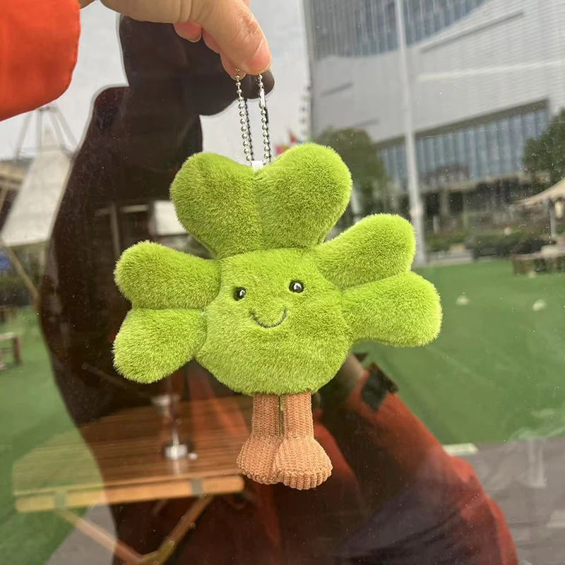 

Cute Cartoon Three-leaf Clover Keychain Stuffed Plush Doll Toy Bag Car Pendant Decoration Best Friend Gift