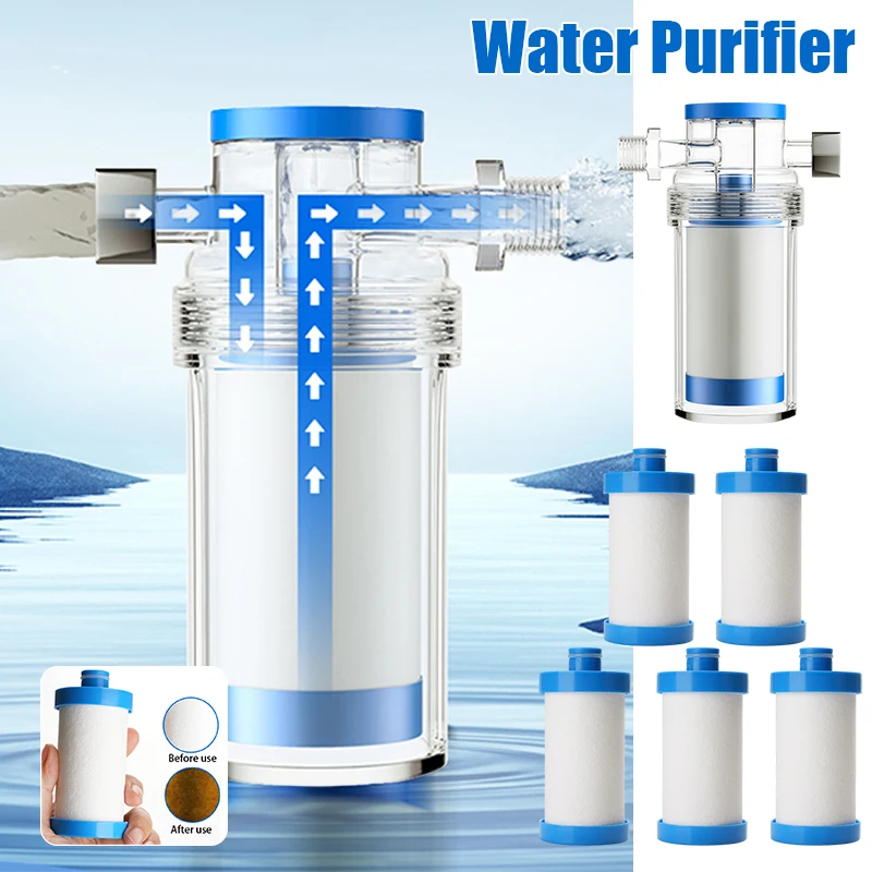 Shower Head Filter for Hard Water - 5 Replacement Cartridges -20 Stage - Water Softener To Remove Chlorine and Fluoride