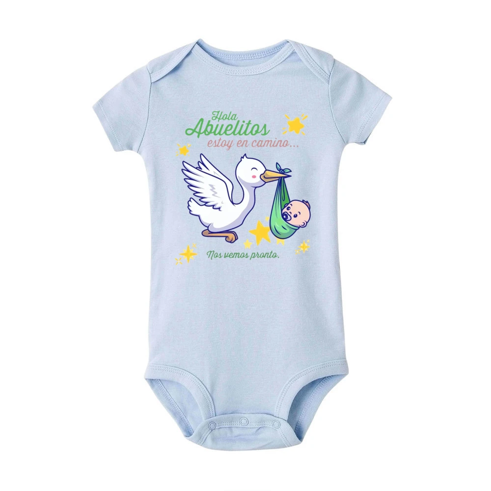 Hello Grandparent I\'m on My Way See You Soon Print Newborn Romper Pregnancy Announcement Clothes Baby Reveal Bodysuit for Family