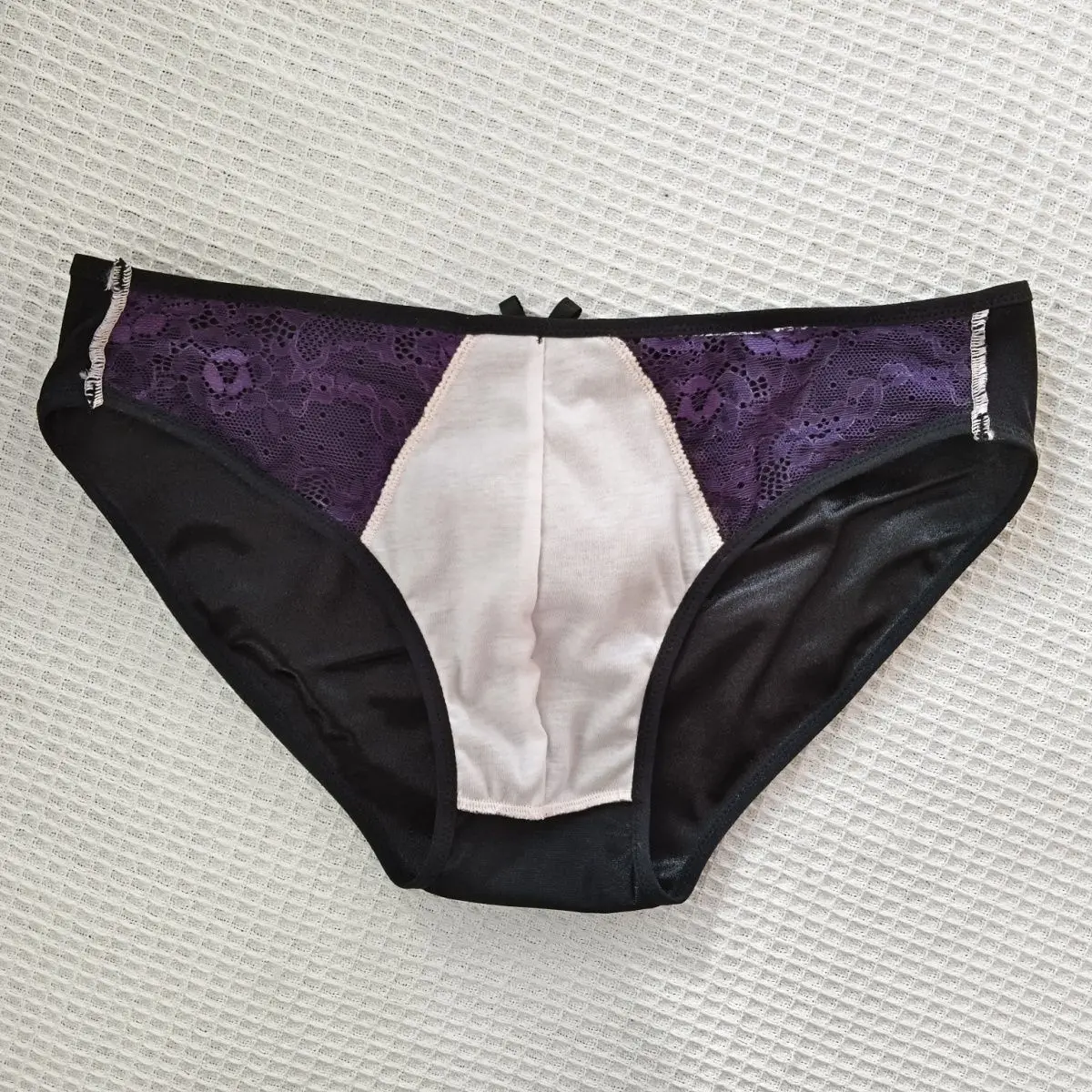 Man's Santin Purple Lace Cotton Crotch Panty Briefs Harajuku view 3