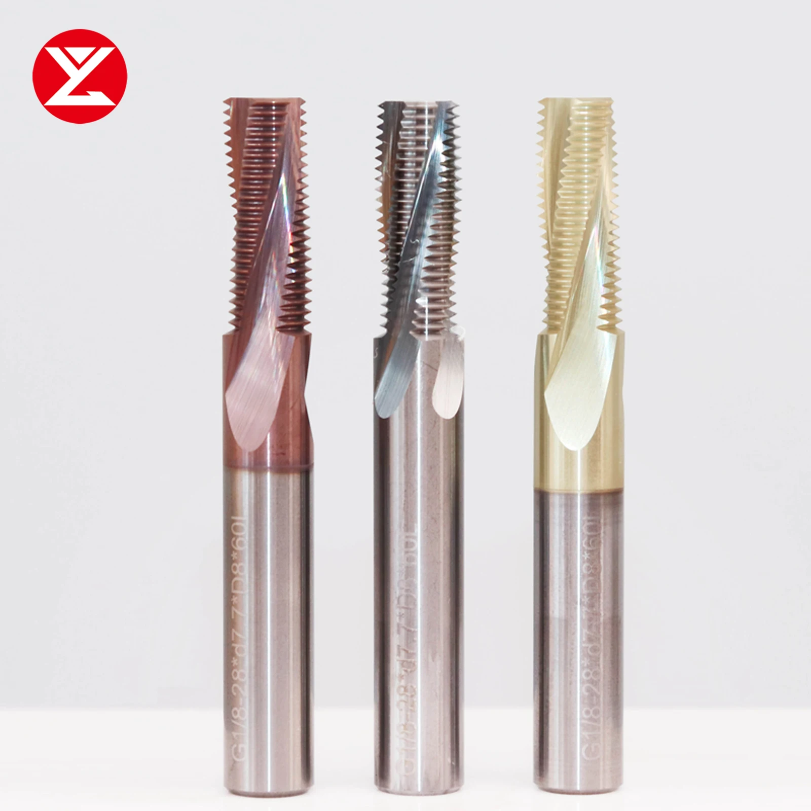 CNC Carbide British BSP G1/4-19 Cutter Full Teeth Thread Milling Cutter Tungsten Steel End Mill Machining For Aluminum Steel