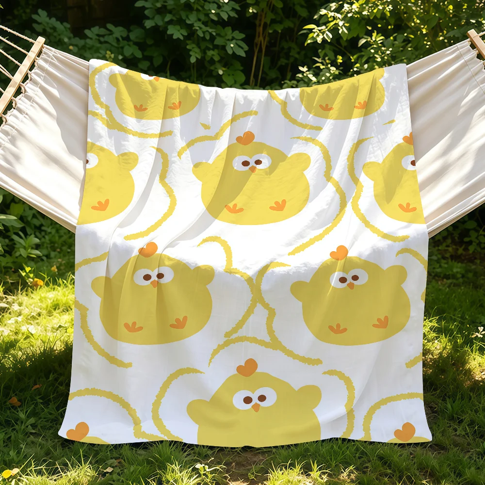 Cartoon Dun D-Dun C-Chicken Blanket Suitable For Sofas Beds Offices Cars Outdoor Travel An Ideal Gift For Friends Family