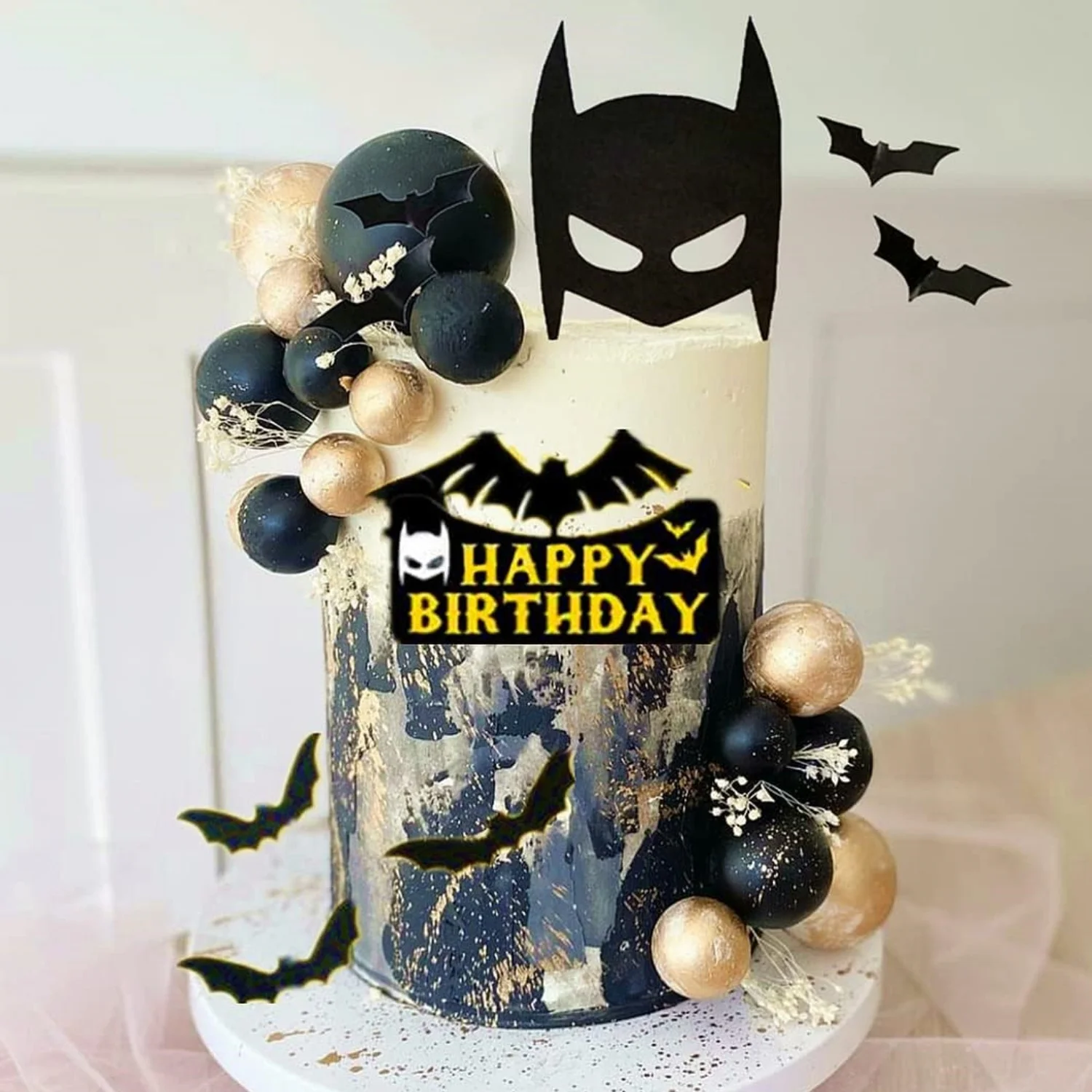 LaVenty Superhero Cake Decoration Bat Cake Topper Superhero Birthday Party Decoration Superhero Party Favors - Image 4