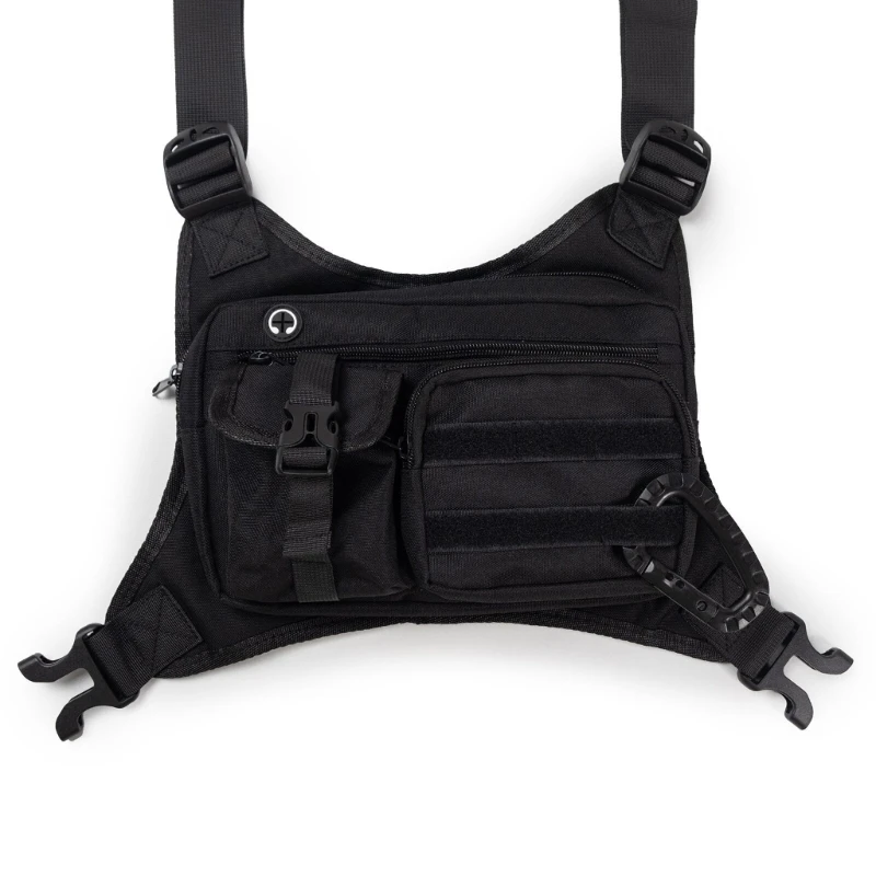 H3CB Adjustable Crossbody Chest Pack For Hiking Travel Multiple Pockets Storage Strong Tearproof Construction Comfortable Design