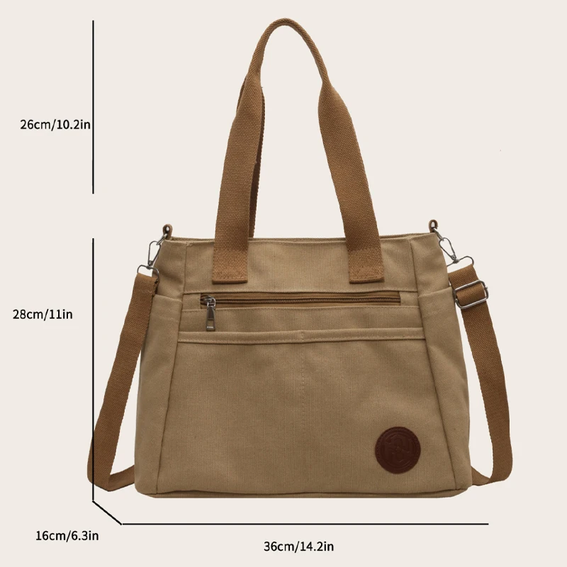 Fashion Canvas Handbags Women High Quality Shoulder Bags Designer Brand Large Capacity Tote Ladies Simple Shopping Hand Bag Sac