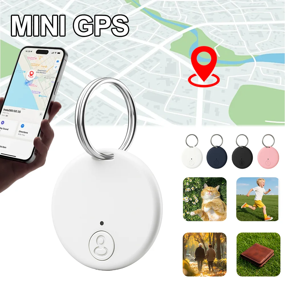 

Mini GPS Locator Tracker Air tag Tracking Anti-Lost Device Locator Tracer For Pet Dog Cat Kids Car Wallet Key Collar Accessories