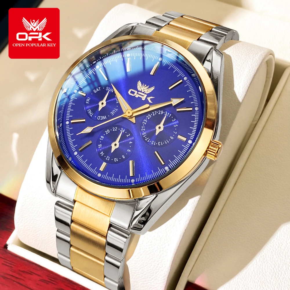 

OPK 6024 Men's Quartz Watch Three Small Dials Original Men's Wristwatch