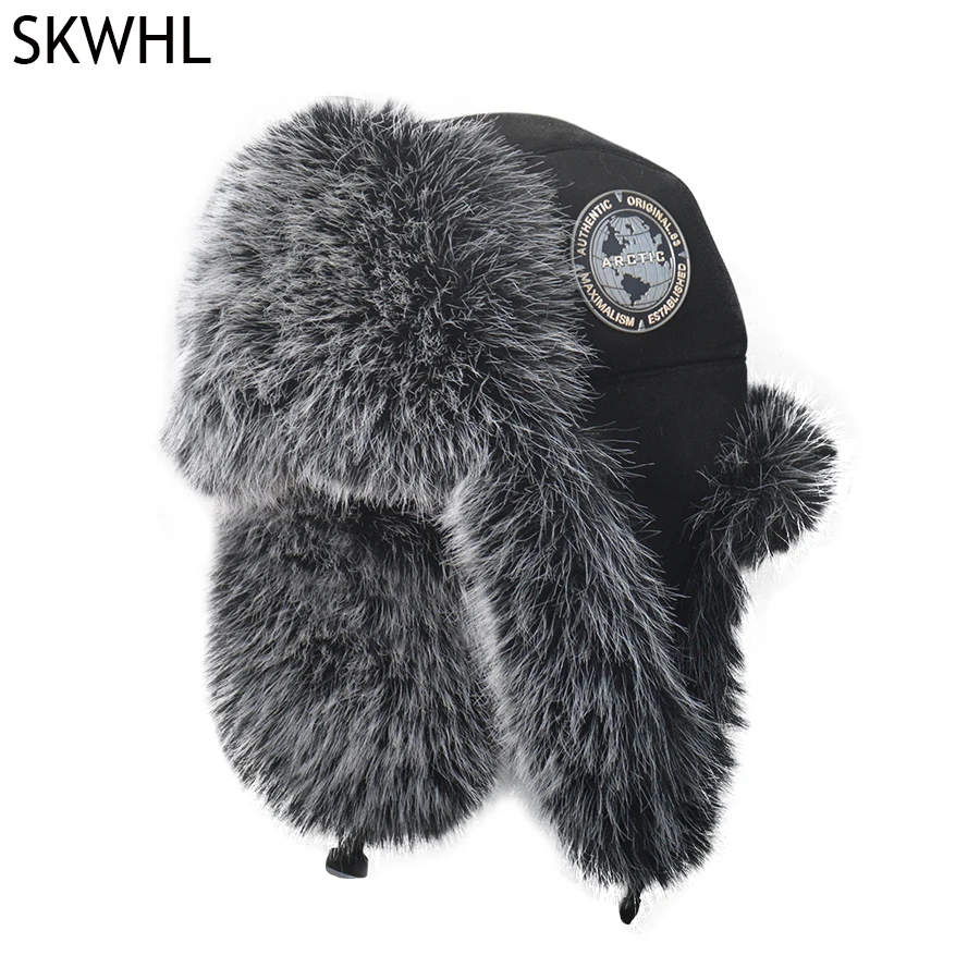 

Unisex Men Women Russian Hat Trapper Bomber Warm Trooper Ear Flaps Winter Ski Hat Solid Fluffy Faux Fur Cap Headwear Bonnet