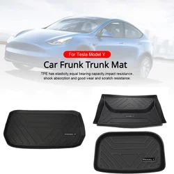 Frunk alfombrilla de maletero para Tesla Model Y, alfombrillas delanteras Y traseras, almohadilla de TPE, revestimientos de carga antideslizantes impermeables, accesorios interiores