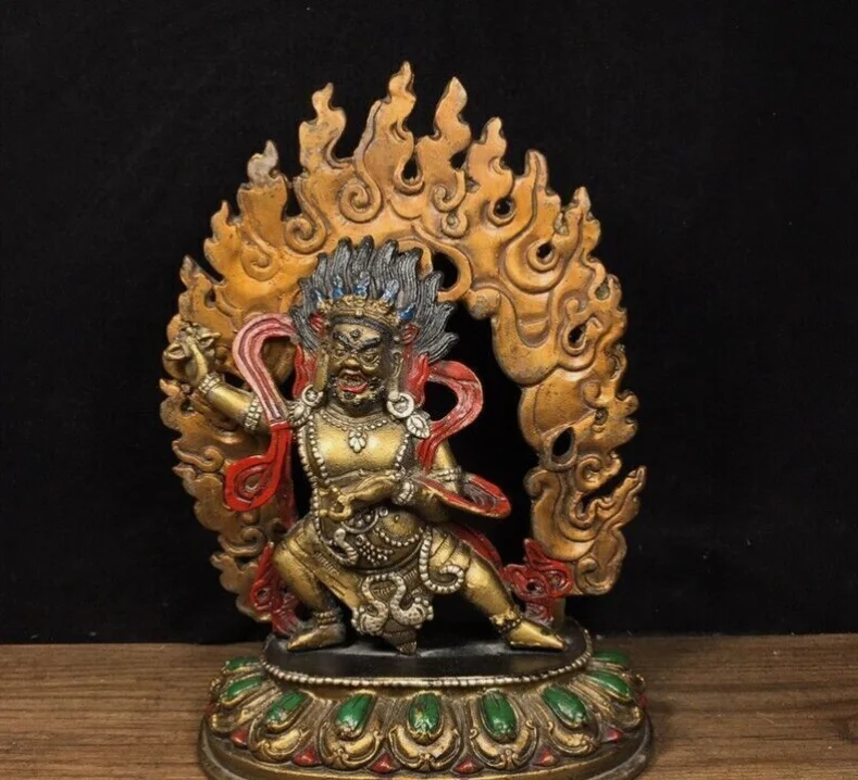 Tibetan Buddhism bronze gilt Skulptur Yamantaka Yama Dharmaraja Buddha statue