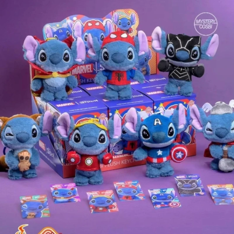 

New Genuine Hottoys Marvel Stitch Cosbi Series Blind Box Kawaii Stitch Movable Doll Surprise Box Bag Pendant Birthday Gift