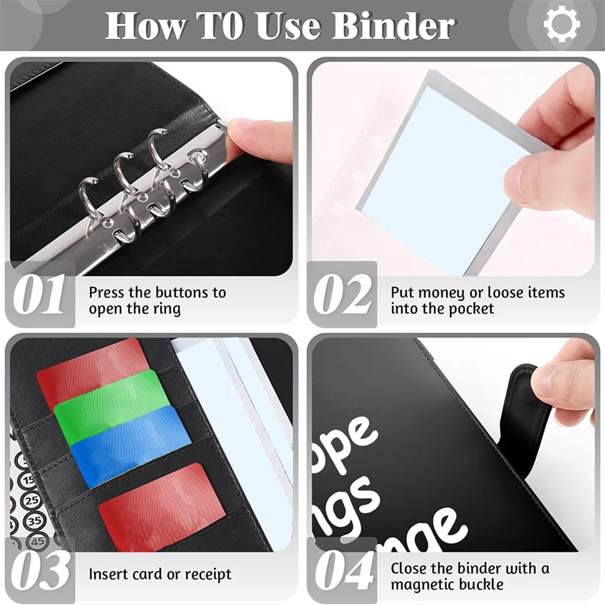 100ซองจดหมายที่ท้าทายเครื่องผูก A5หนังสืองบประมาณพร้อมซองเงินสดซองจดหมาย100ซองบันทึกความท้าทายในการประหยัด5,050 B