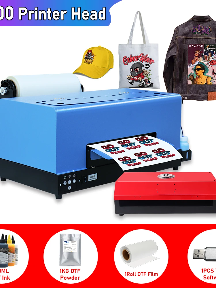 A3 XP600 impresora dtf  A3 DTF Transfer Printer Machine with roll holder Directly to film Printer for t shirt Printing Machine